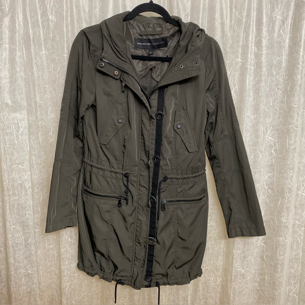 Andrew Marc New York Olive Rain Jacket